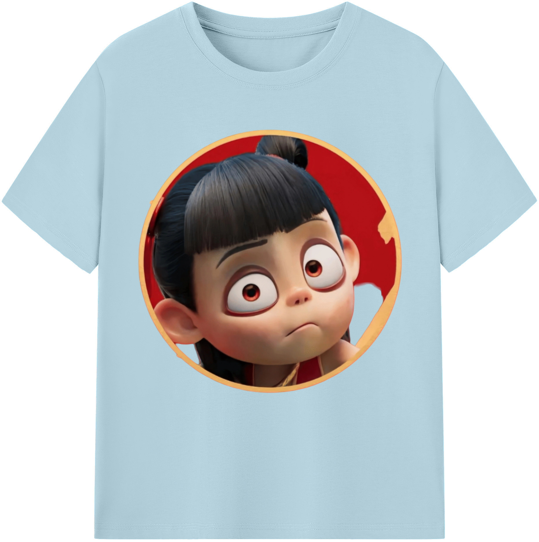 （画像用） Ne Zha 2 ナタ 魔童の大暴れ 綿100％半袖Tシャツ（フロントプリント）